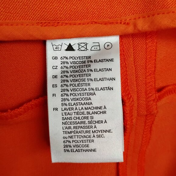 H&M Dressy Pants Size 6 Orange Side Shown Silver Zipper No pockets Slim Leg NWT - Picture 9 of 9
